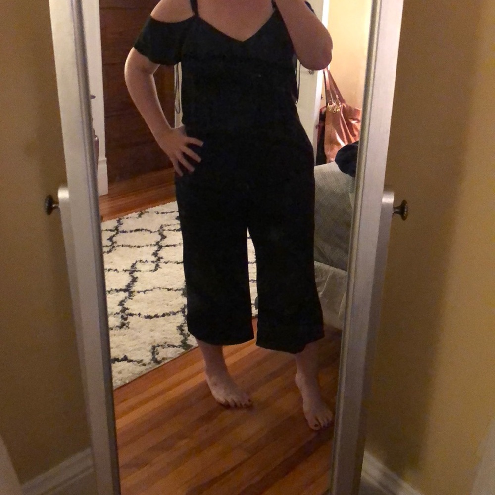 Black Cropped Jumpsuit
